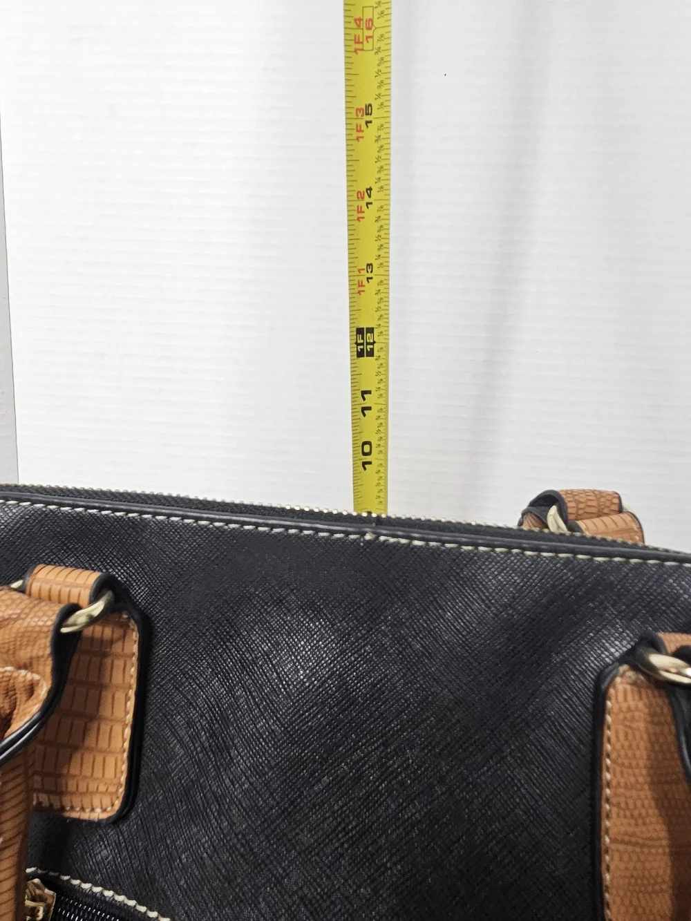 Structured Black and Tan Women's Satchel